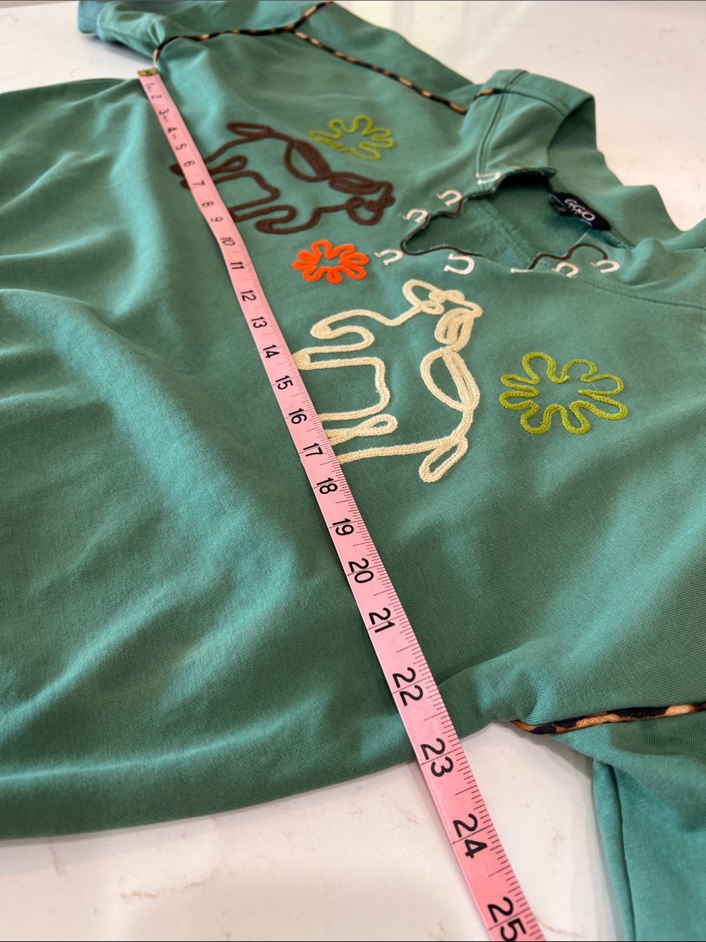 GIGIO USA Vintage Horse Embroidered Green Sweatshirt Top Size M - Picture 9 of 11